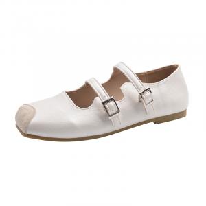 KLAOSD Женские туфли Мэри Джейн на массивном каблуке экрю, цвет Ecru