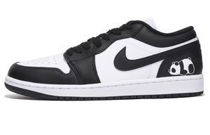 Jordan Баскетбольные кроссовки Air 1 с износостойким покрытием, низкие, винтажные, унисекс, черные, белые