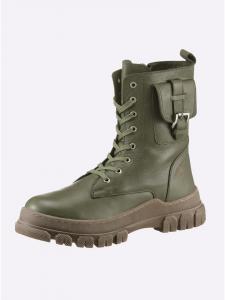 Andrea Conti Ботильоны на шнуровке оливкового цвета