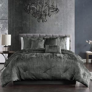 Набор одеял Riverbrook Home Turin Crinkle Velvet из 7 предметов, цвет Charcoal
