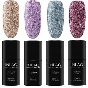 Набор: гибридный лак для ногтей, 4x6 мл Inlaq Shiny signs