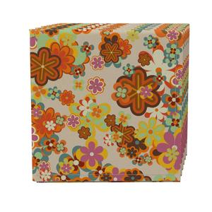 Набор салфеток из 4 шт., 100 % хлопок, 20x20 дюймов, летний стиль с цветочным ретро-стилем
