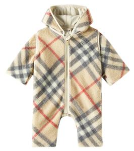 Детский флисовый комбинезон Burberry Check Burberry Kids, Pale Stone Ip Check