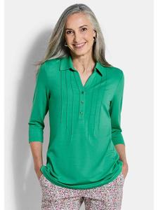 GOLDNER Короткий размер: туника-рубашка, элегантная блузка-рубашка со складками, зеленого цвета