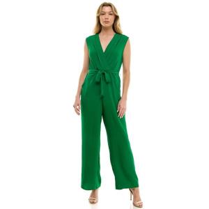 Женский комбинезон с запахом и широкими брючинами Luxology, цвет deep green