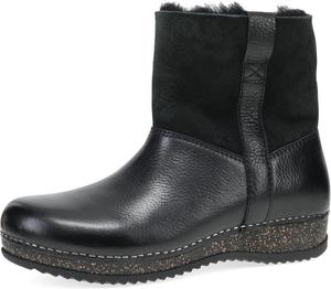 Женские сезонные ботильоны Dansko McKenzie на запатентованной скобовой конструкции - голенище из овчины для уюта, Black