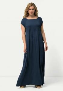 Платье Ulla Popken GESMOKTE CARRÉHALS, Dark Blue/Royal Blue