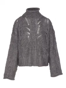Ажурный украшенный свитер LIU JO, серый