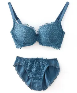 Комплект из двух предметов: кружевной бюстгальтер и шорты Lakkaban Pourvous, цвет Blue