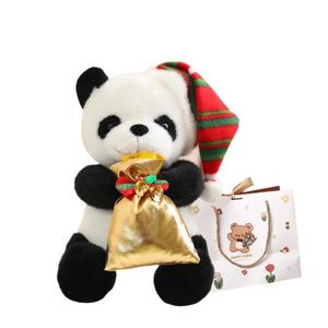 Плюшевая кукла милая рождественская панда высотой 25 см OU DI PIG, зеленый/белый