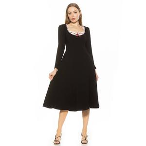 Женское кружевное платье миди с портретным вырезом ALEXIA ADMOR Zenaida, черный