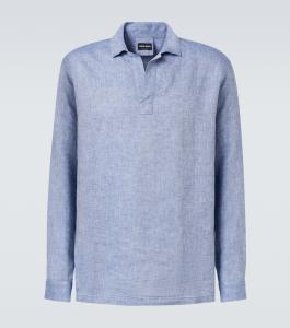 Льняная поло Giorgio Armani, Dutch Blue