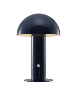 Настольная лампа Boletus 27 см в современном богемном стиле, перезаряжаемая, беспроводная, со встроенным светодиодом и корпусом в форме гриба Jonathan Y, темно-синий