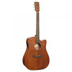 Акустическая электро-гитара Cort EARTH60MCEOP серии Earth Dreadnought, корпус Venetian Cutaway, цельный верх из красного дерева, гриф из красного дерева, 6 струн