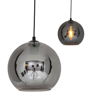 Подвесной светильник näve Vaso E27 1 шт. дымчатое стекло, E27 макс. 40 Вт, длина подвеса: 100 см, антрацит/черный Näve, Rauchgrau/anthrazit