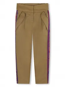 Брюки с отделкой в полоску KARL LAGERFELD KIDS, нейтральный