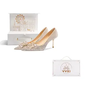 Тонкие туфли на шпильке женские золотые VVKI, Dark Fragrance Sparse Shadow 8Cm