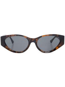 Versace Eyewear солнцезащитные очки в овальной оправе Havana, коричневый