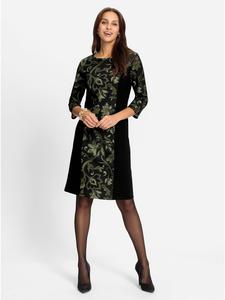 Платье из джерси с черно-оливковым принтом WITT WEIDEN