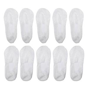 5 пар невидимых кружевных носков с глубоким вырезом, мягкие модные модные женские носки Unique Bargains, белый