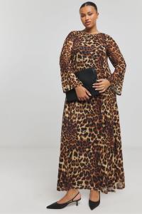 Платье макси из сухой сетки с длинными рукавами Simply Be, коричневый