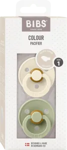 Соска Color Latex анатомическая зеленая/кремовая размер 1 с рождения 2 шт. BIBS