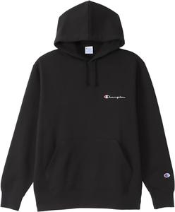 Хлопковая толстовка с длинными рукавами Champion C8-W128Z, флисовая подкладка производства США, вышитый логотип, толстовка с капюшоном, мужская повседневная, черный