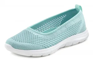 Кроссовки-балерины LASCANA "сверхлегкие тапочки", повседневная обувь из сетки, мягкая стелька VEGAN, мятный