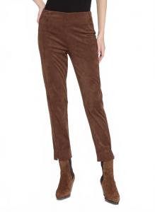 Брюки-чинос из замши Brie цвета теплого коричневого до щиколотки Lysse
