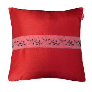 Чехол на подушку дикий шелк с каймой, вышитой бисером, чехол на подушку декоративная подушка 50х50 см красный Haus und Deko