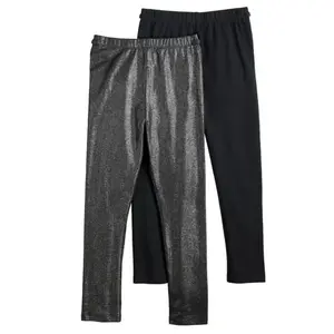 Леггинсы для малышей и девочек 6-12 лет, 2 шт., адаптивные Jumping Beans, черный