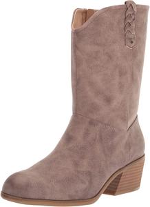 Женские сапоги Dr. Scholl's Shoes Layla со средней голенью из телячьей кожи, Taupe Fabric