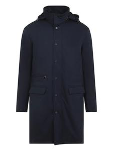 Пальто Kiton с капюшоном и застежкой на пуговицы, синий