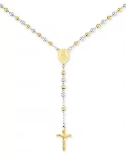 Ожерелье-Лариат из бисера и креста длиной 24 дюйма из нержавеющей стали с желтым ионным покрытием Legacy For Men By Simone I. Smith, two-tone