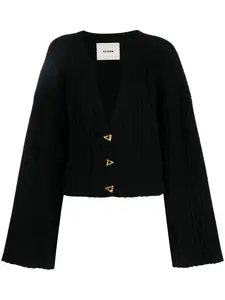 Укороченный кардиган Morrow в рубчик AERON, черный