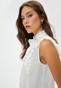 Блузка на пуговицах SLEEVELESS RUFFLE Koton, кремовый