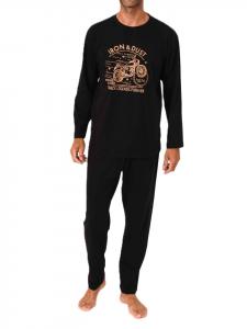 NORMANN Пижама с длинными рукавами и принтом спереди, антрацитового цвета