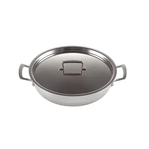 Жаровня из нержавеющей стали Classic Le Creuset  с крышкой, 30 см, серебристый