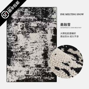 AOVOC Ковер 200х300 см для гостиной/спальни в винтажном стиле, waterproof, стиль ink fusion snow
