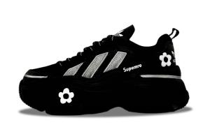 Adidas Originals OZGAIA Silver Flower Abrasion Resistant Low top Chunky Sneakers Unisex Black