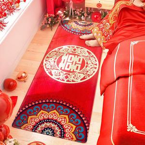 Dajiang Ковер 45x120 см из полиэстера для спальни, свадебный, красный, Jilong Zhixi
