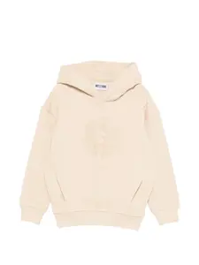 Худи с принтом логотипа Moschino Kids, бежевый