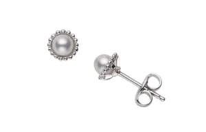 MIKIMOTO Сережки-гвоздики Pearl для женщин Silver
