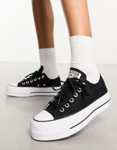 Черные кроссовки на платформе Converse Chuck Taylor Lift Ox Lift - ЧЕРНЫЙ
