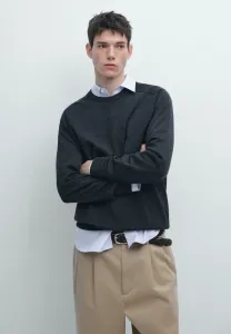 Джемпер с круглым вырезом Massimo Dutti, Dark Blue