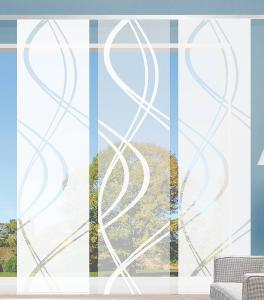 Раздвижная штора Home Wohnideen Tiberio, ткань - 60 х 245 см - белая - комплект из 3 шт.