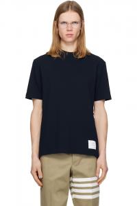 Классическая футболка пике с четырьмя полосами Thom Browne, темно-синий