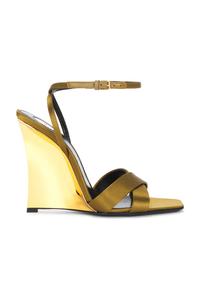 Lydia Wedge Сандалии Saint Laurent, Cuba Gold