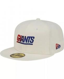 Мужская кремовая приталенная шляпа New York Giants Chrome Dim 59FIFTY New Era