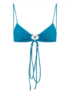 Топ бикини Orbit с треугольными чашками и сборками Christopher Esber, синий